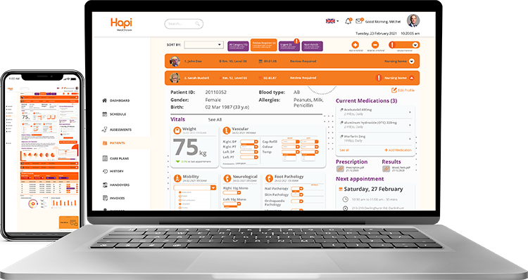 hapi healthcare web app